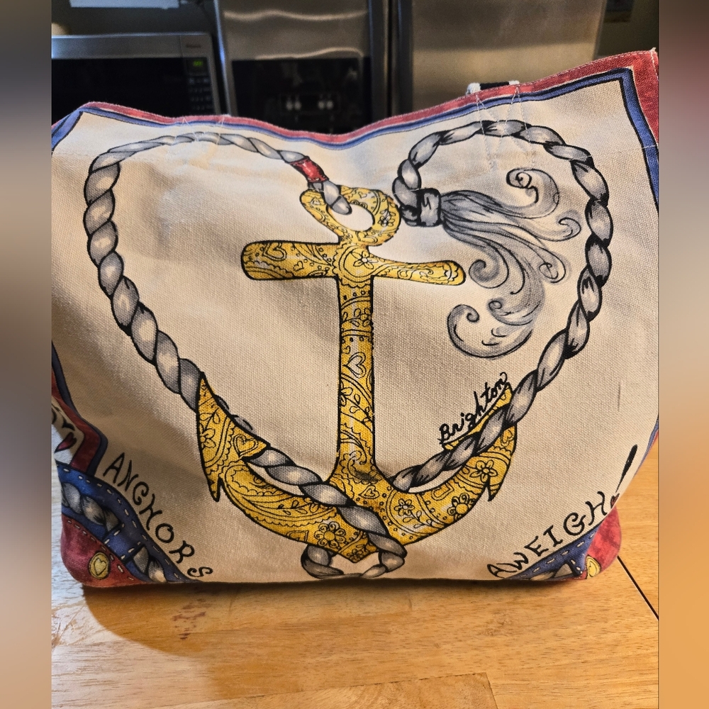 Brighton Nautical Graphic Tote - Red, Blue, Cream - Picture 5 of 5